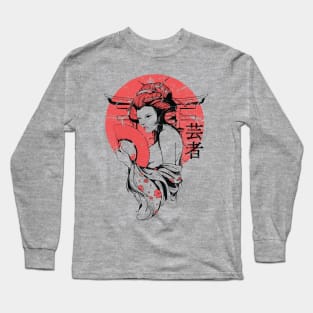 Japan Geisha Art Print for Women and Men Long Sleeve T-Shirt